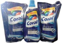 Coral 25 prań płyn Color 1,5l 2x zapas 1x butelka