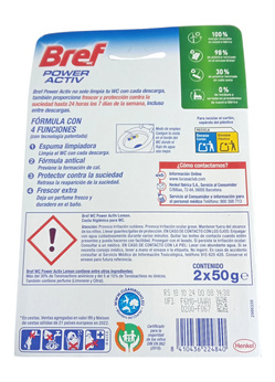 Bref Power Activ kulki do WC 2x50g Lemon